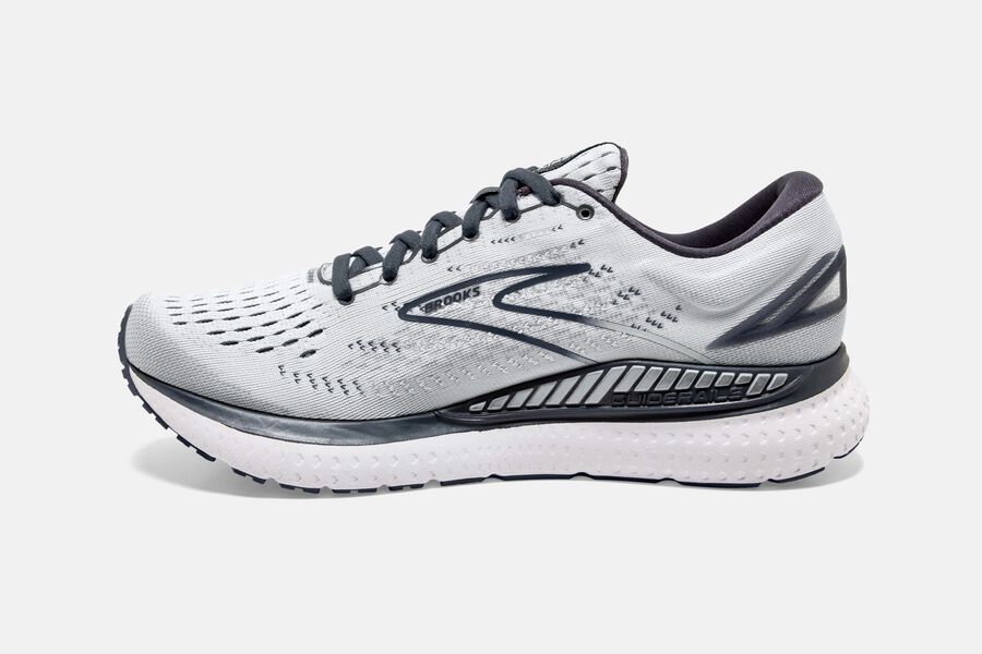 Brooks Glycerin GTS 19 Road Running Shoes - Womens - White/Grey - DU9785324